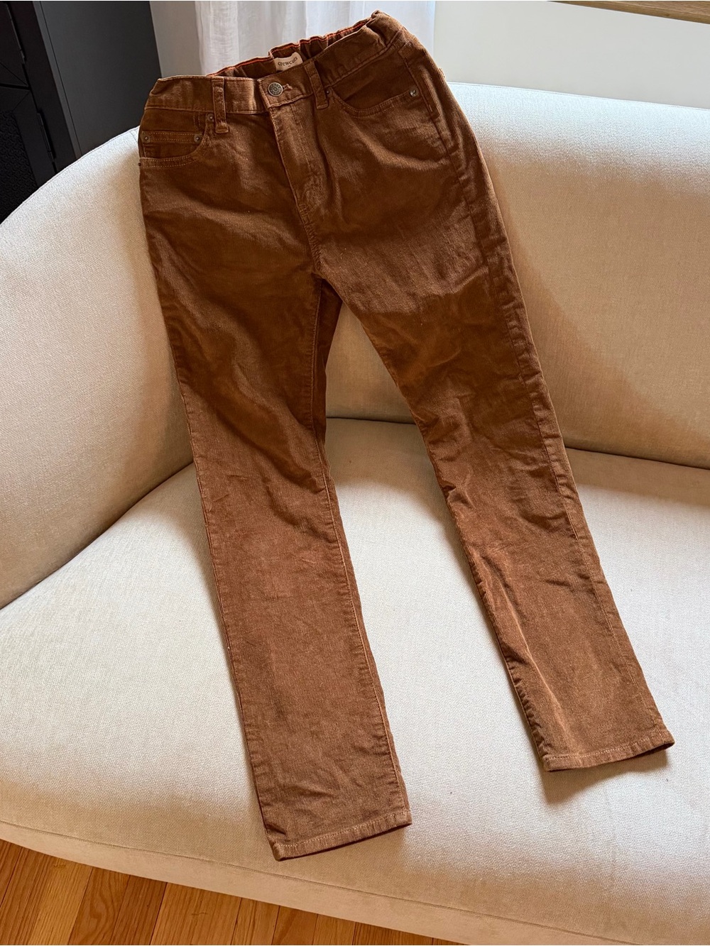LIKE NEW Boys CREWCUTS Slim-Fitting Corduroy Pants in Duckwood — Size 12